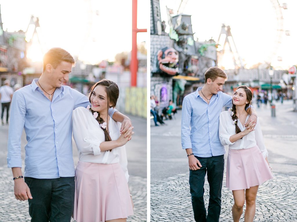 Paarfotoshooting Prater Wien heiraten Prater Hochzeit