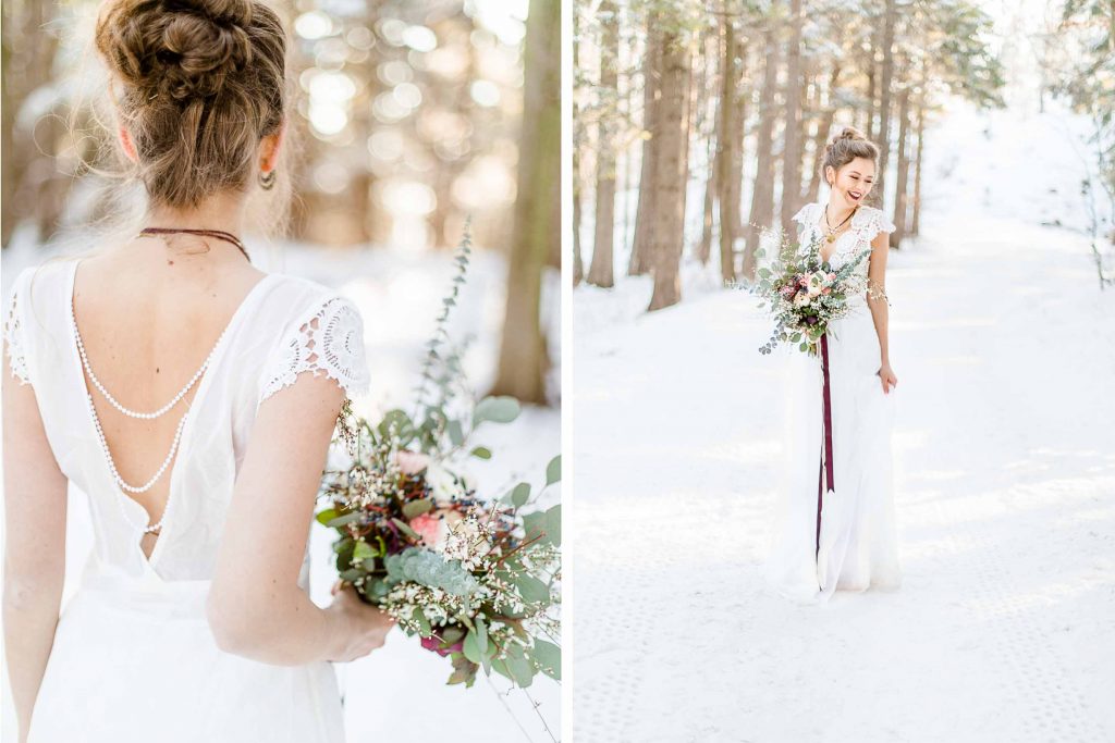 Denise Kerstin Wien Hochzeitsfotograf Mödling heiraten Schnee Winterhochzeit After Wedding im Schnee