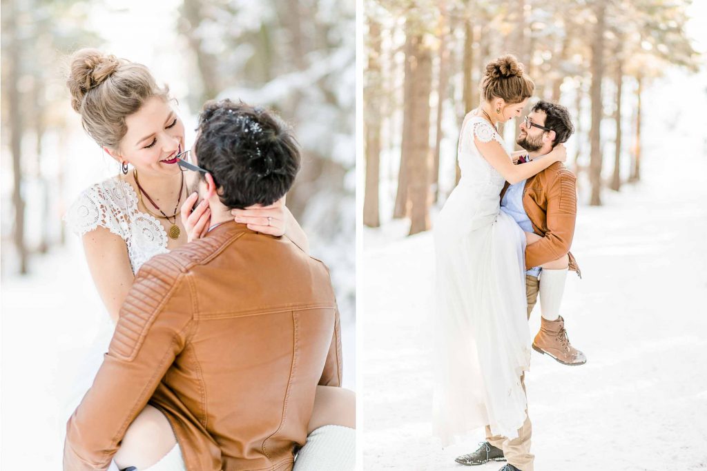 Denise Kerstin Wien Hochzeitsfotograf Mödling heiraten Schnee Winterhochzeit After Wedding im Schnee