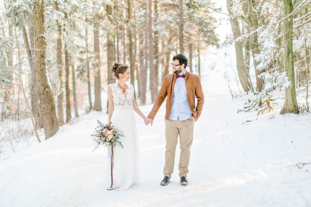 Denise Kerstin Wien Hochzeitsfotograf Mödling heiraten Schnee Winterhochzeit After Wedding im Schnee