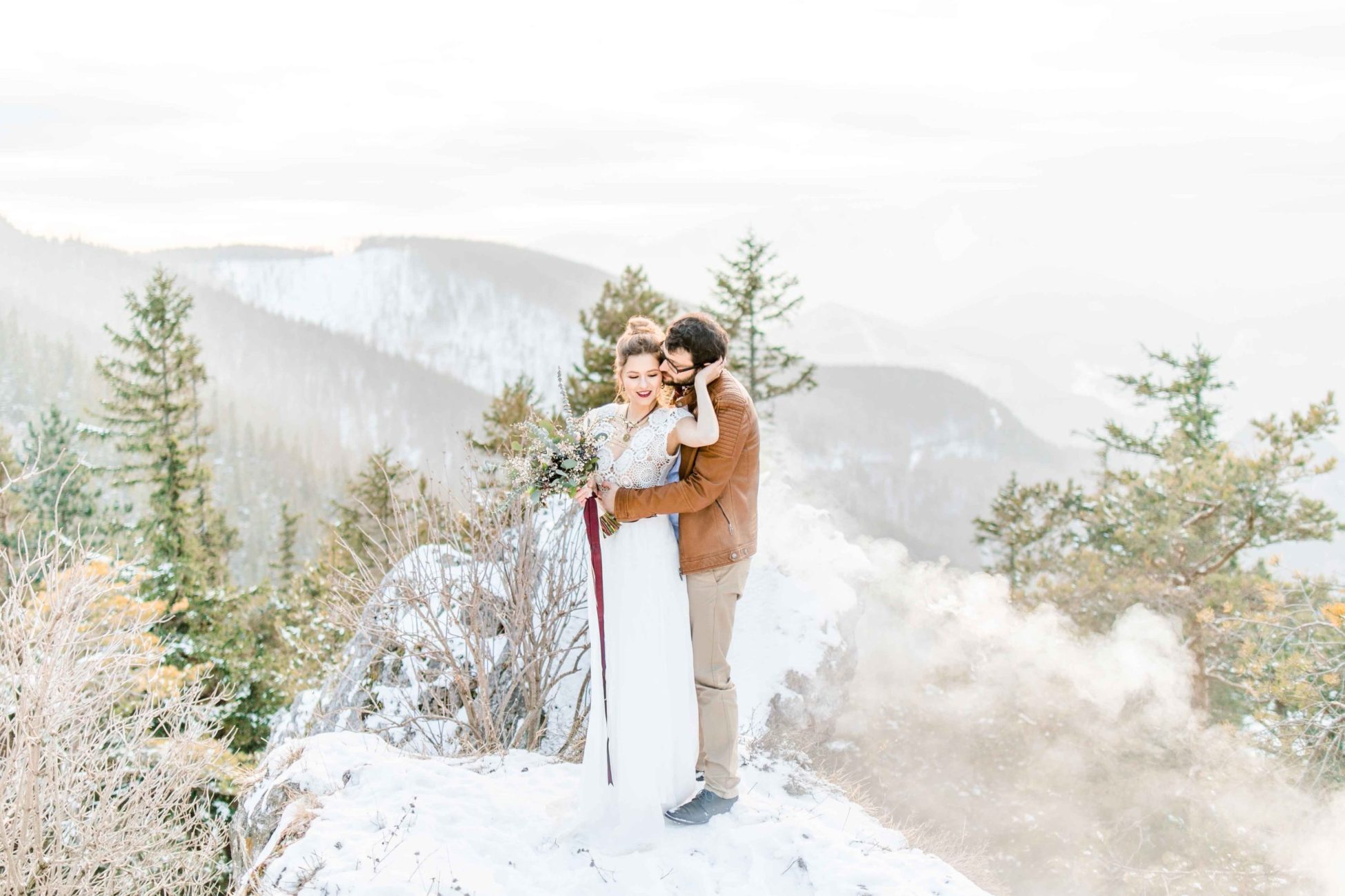 Denise Kerstin Wien Hochzeitsfotograf Mödling heiraten Schnee Winterhochzeit After Wedding im Schnee