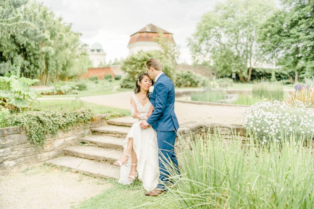 Hochzeit beim Belvedere Hochzeitsfotos Wien Innenstadt Paarfotos Belvedere couple Belvedere